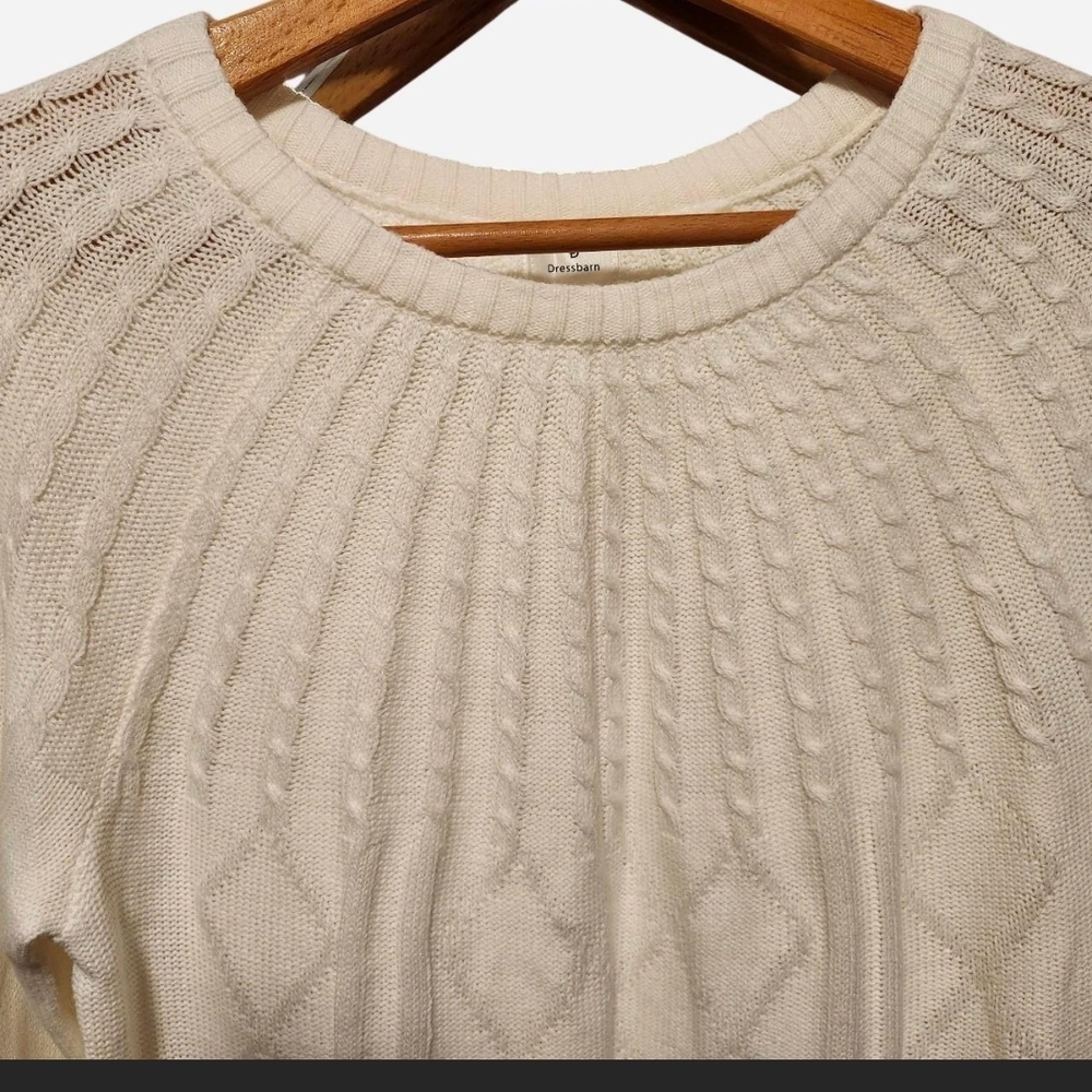 Elegant Cream Cable Knit Sweater